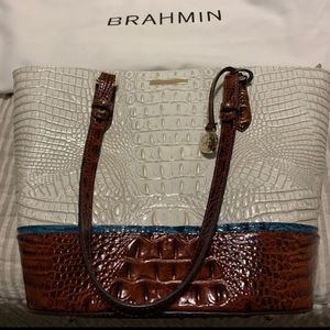 Brahmin Pearl Presley medium Bowie in Pecan Pearl Lagoon